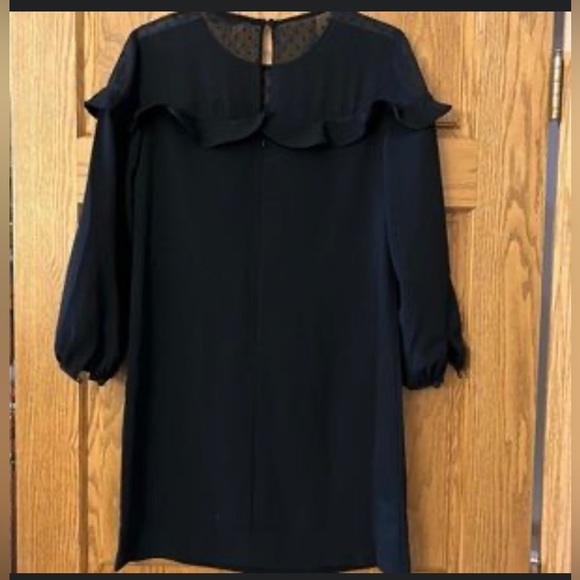 LOFT Black Ruffle Collar Dress - Picture 2 of 9